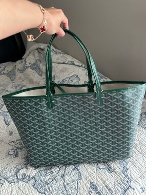 Green Patterned Tote Bag - Designer Style
